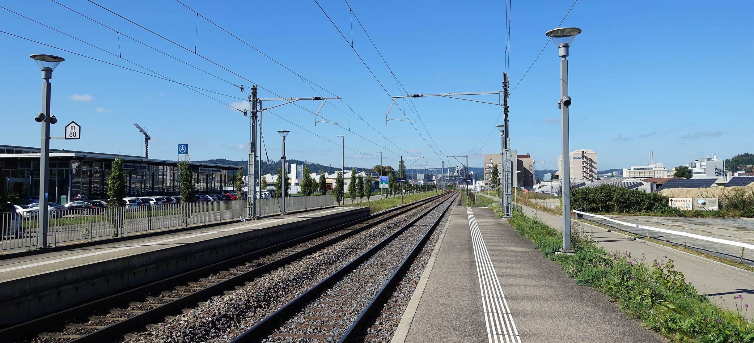 Der Bahnhof Hegi mit Blickrichtung gegen das Stadtzentrum Winterthurs.
